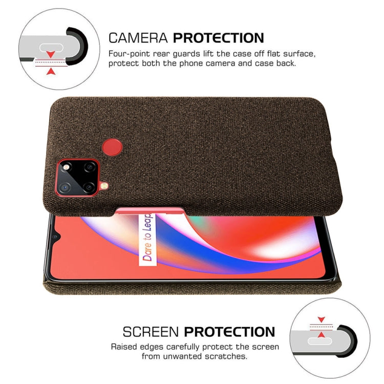 For OPPO Realme C12 Cloth Texture PC + Nylon Back Case
