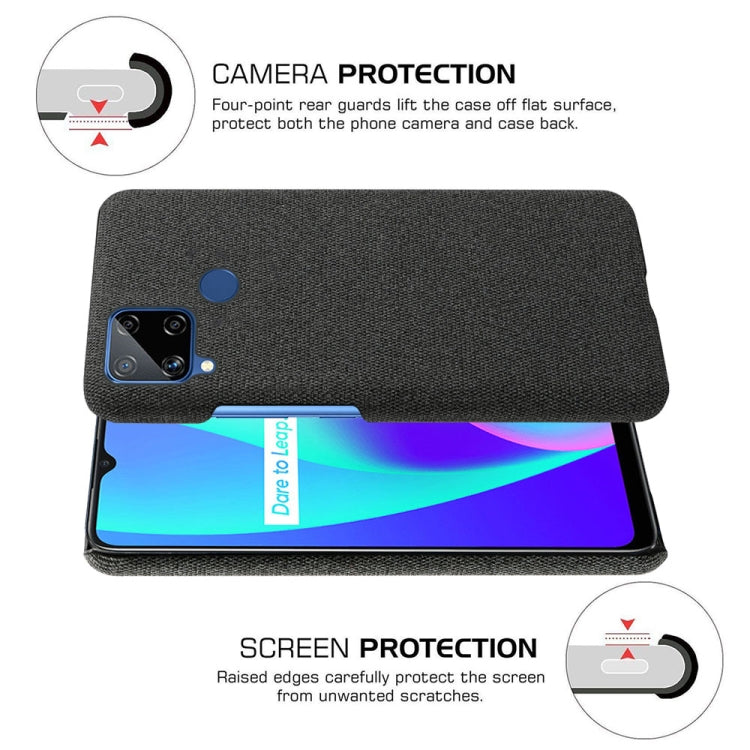 For OPPO Realme C15 Cloth Texture PC + Nylon Back Case