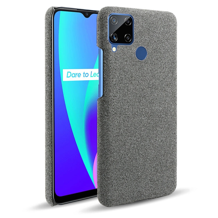 For OPPO Realme C15 Cloth Texture PC + Nylon Back Case