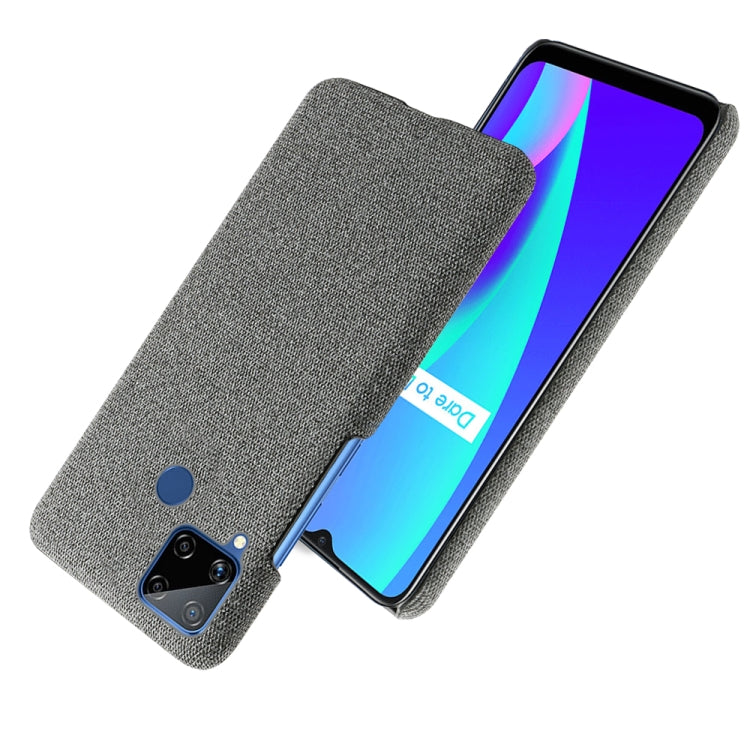 For OPPO Realme C15 Cloth Texture PC + Nylon Back Case