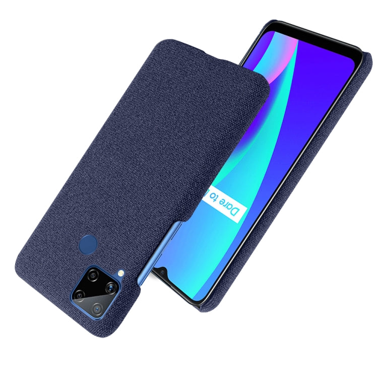 For OPPO Realme C15 Cloth Texture PC + Nylon Back Case