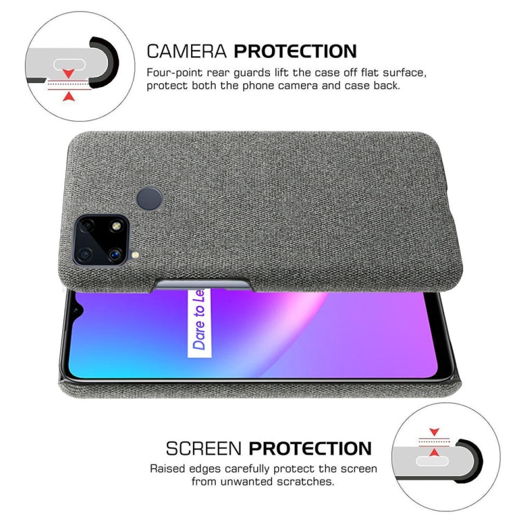For OPPO Realme C25 Cloth Texture PC + Nylon Back Case