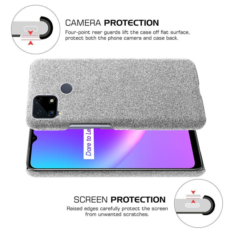 For OPPO Realme C25 Cloth Texture PC + Nylon Back Case