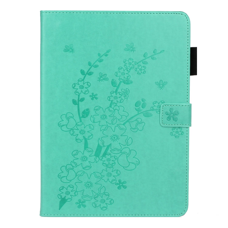 For iPad Pro 11 inch 2020 / 2018 Embossed Plum Bossom Pattern Smart Leather Tablet Case