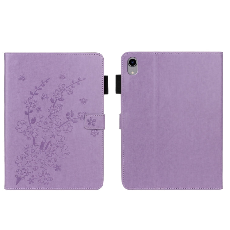 For iPad mini 6 Embossed Plum Bossom Pattern Smart Leather Tablet Case
