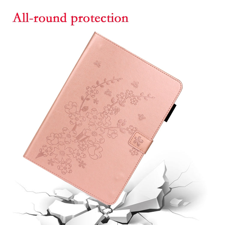 For iPad mini 6 Embossed Plum Bossom Pattern Smart Leather Tablet Case