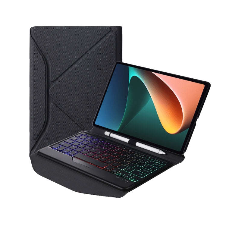 B0N5S Backlight Diamond Texture Bluetooth Keyboard Leather Case with Triangle Back Support For Xiaomi Pad 5 / 5 Pro