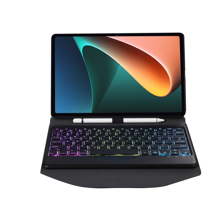B0N5S Backlight Diamond Texture Bluetooth Keyboard Leather Case with Triangle Back Support For Xiaomi Pad 5 / 5 Pro