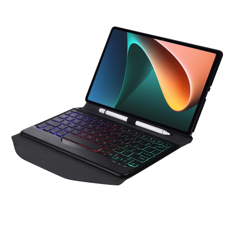 B0N5S Backlight Diamond Texture Bluetooth Keyboard Leather Case with Triangle Back Support For Xiaomi Pad 5 / 5 Pro