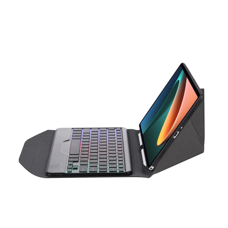 B0N5S Backlight Diamond Texture Bluetooth Keyboard Leather Case with Triangle Back Support For Xiaomi Pad 5 / 5 Pro