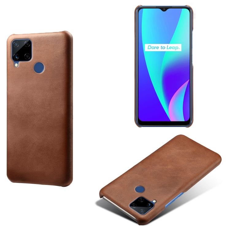 For OPPO Realme C15 Calf Texture PC + PU Phone Case