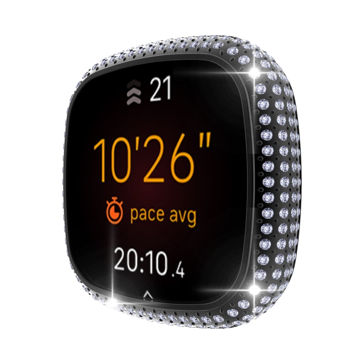 For Fitbit Versa 3 / Sense Diamond PC Half-pack Watch Case