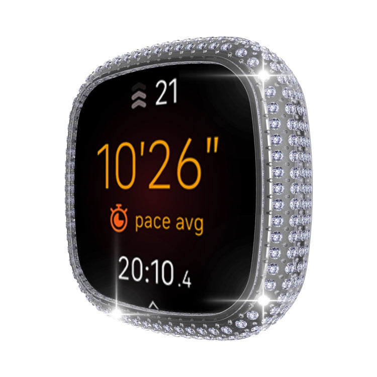 For Fitbit Versa 3 / Sense Diamond PC Half-pack Watch Case