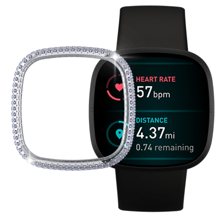 For Fitbit Versa 3 / Sense Diamond PC Half-pack Watch Case