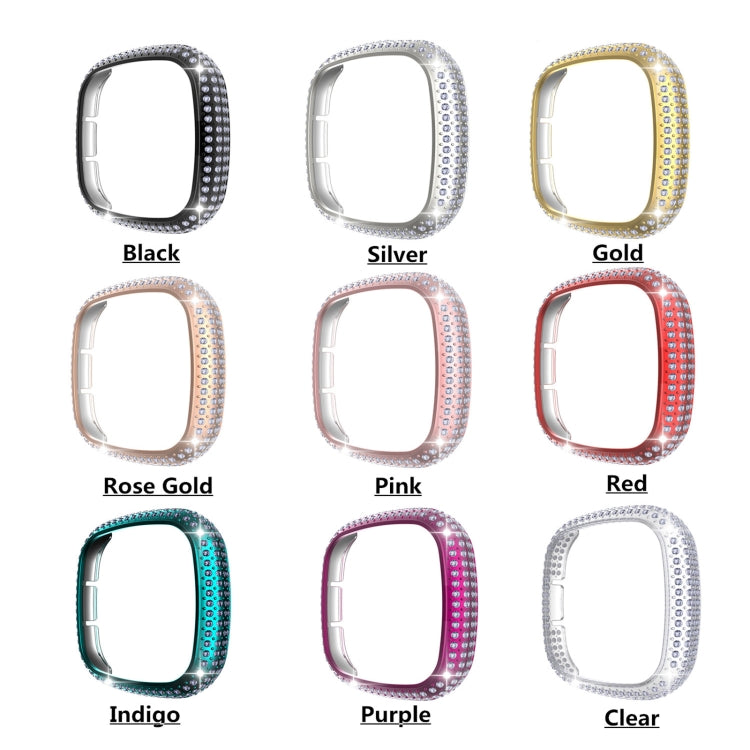 For Fitbit Versa 3 / Sense Diamond PC Half-pack Watch Case