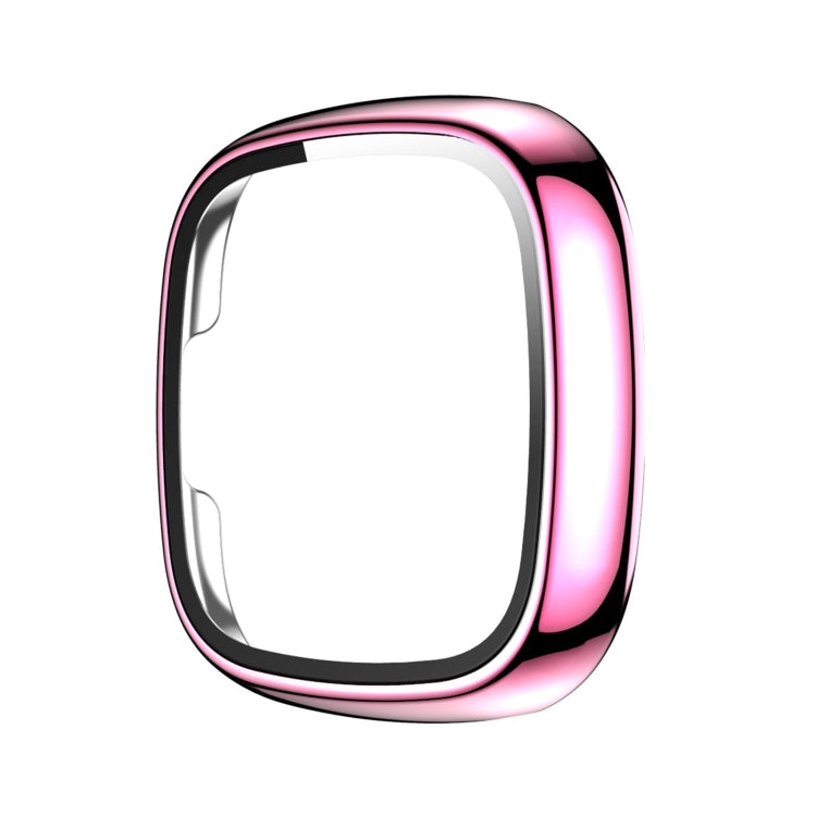 For Fitbit Versa 3 / Fitbit Sense Electroplated PC +Tempered Glass Watch Case