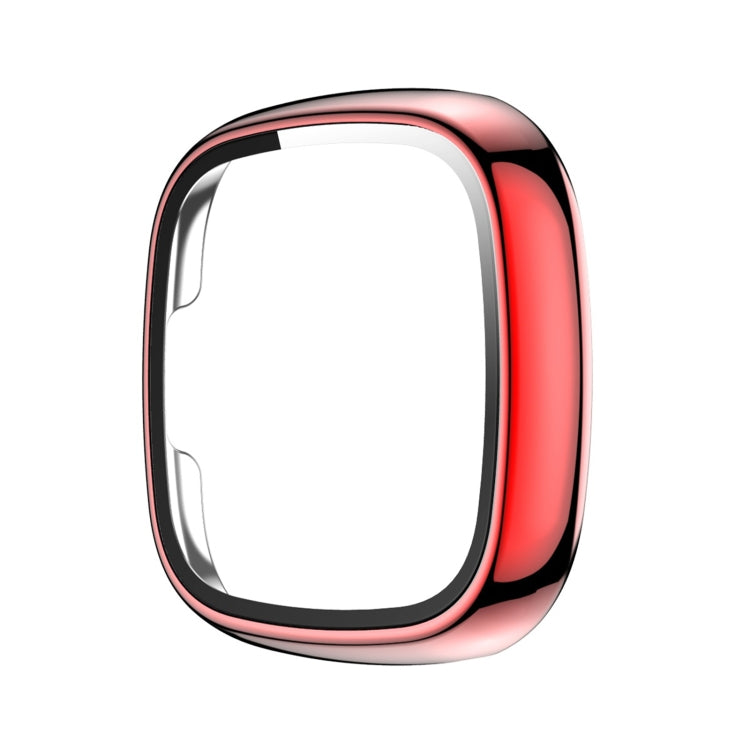 For Fitbit Versa 3 / Fitbit Sense Electroplated PC +Tempered Glass Watch Case