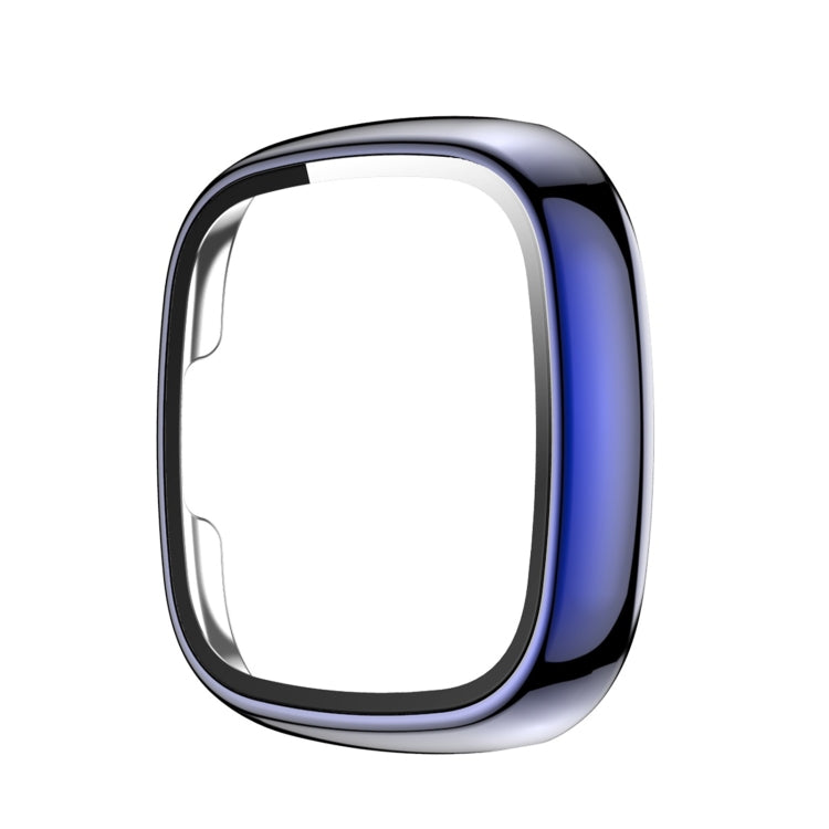 For Fitbit Versa 3 / Fitbit Sense Electroplated PC +Tempered Glass Watch Case