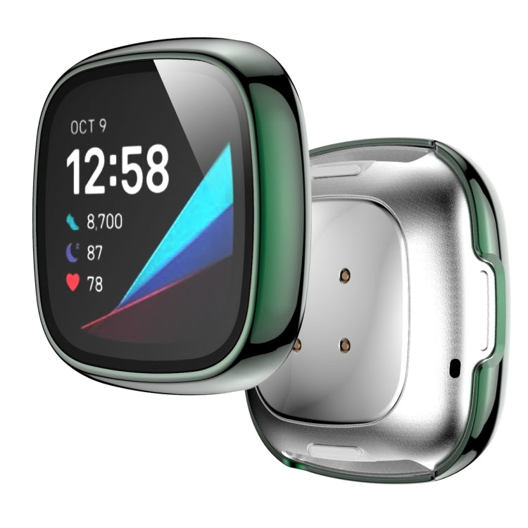 For Fitbit Versa 3 / Fitbit Sense Electroplated PC +Tempered Glass Watch Case