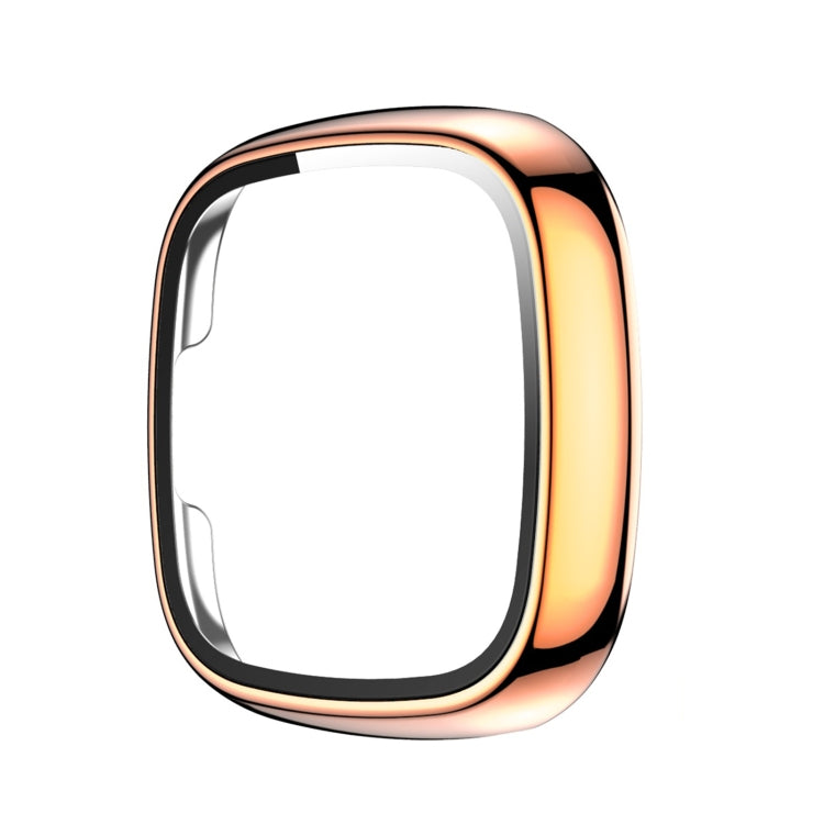 For Fitbit Versa 3 / Fitbit Sense Electroplated PC +Tempered Glass Watch Case
