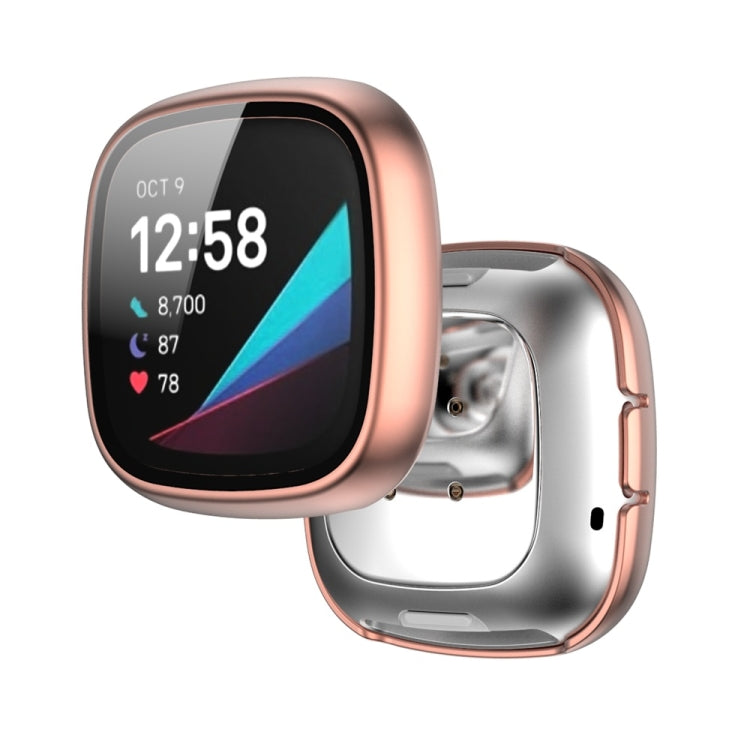 For Fitbit Versa 3 / Fitbit Sense Frosted PC +Tempered Glass Watch Case