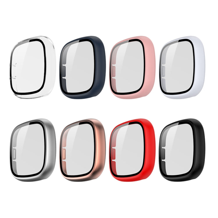 For Fitbit Versa 3 / Fitbit Sense Frosted PC +Tempered Glass Watch Case