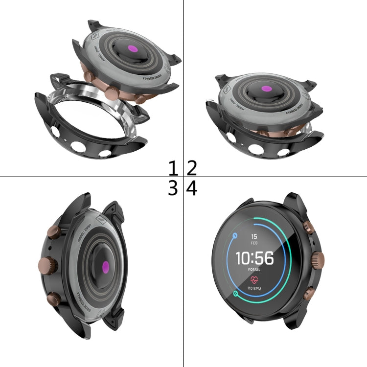 For Fossil Gen 4 FTW6022 Full Coverage TPU Electroplating Watch Case