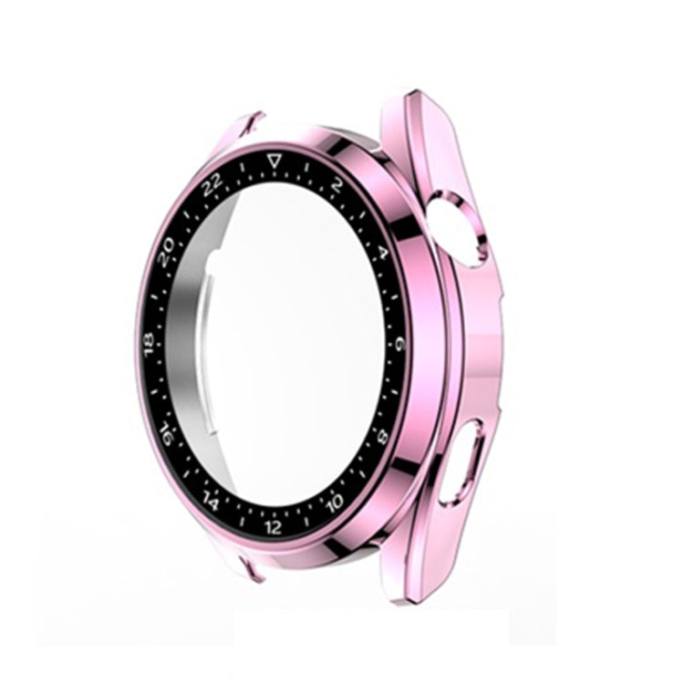 For Huawei Watch 3 Pro Scale Electroplated PC + Tempered Glass Watch Case