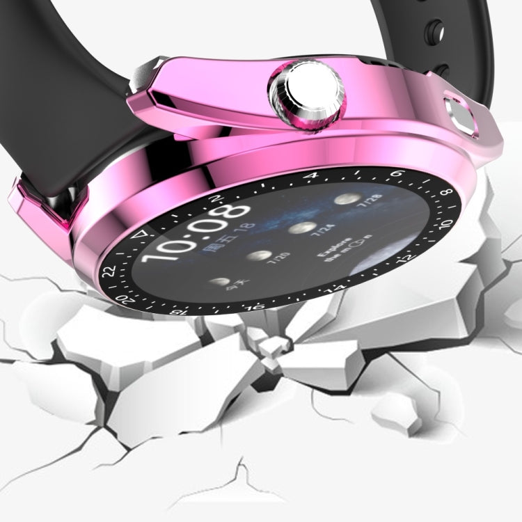 For Huawei Watch 3 Pro Scale Electroplated PC + Tempered Glass Watch Case