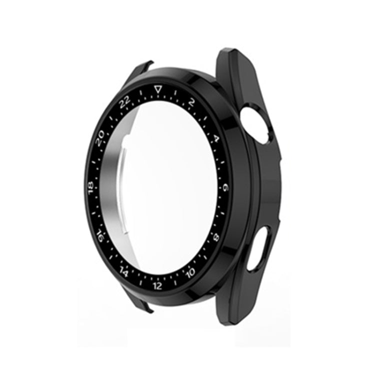 For Huawei Watch 3 Pro Scale Electroplated PC + Tempered Glass Watch Case
