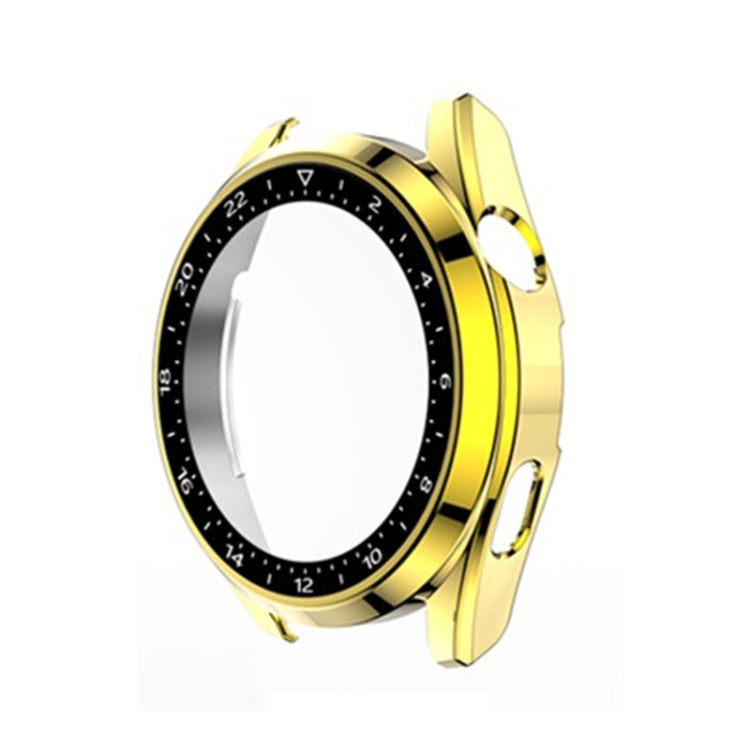 For Huawei Watch 3 Pro Scale Electroplated PC + Tempered Glass Watch Case