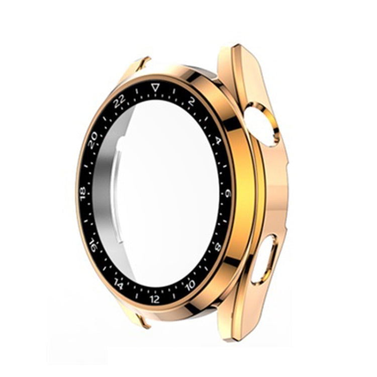 For Huawei Watch 3 Pro Scale Electroplated PC + Tempered Glass Watch Case