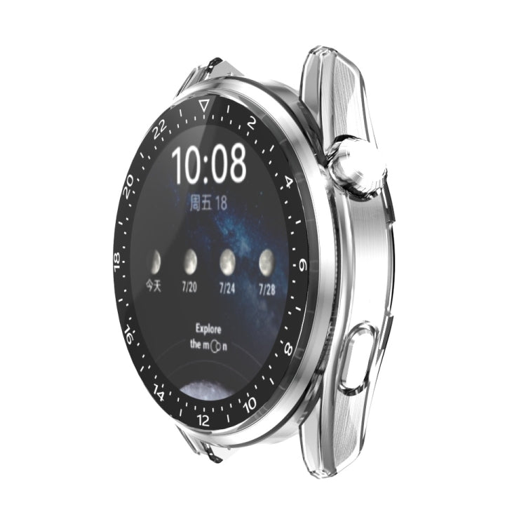 For Huawei Watch 3 Pro Scale Electroplated PC + Tempered Glass Watch Case