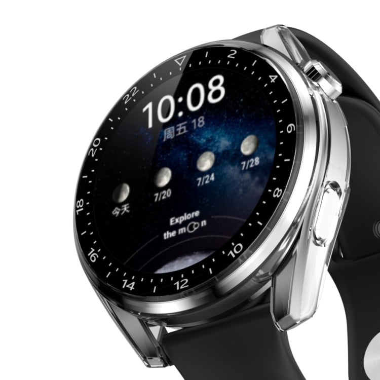 For Huawei Watch 3 Pro Scale Electroplated PC + Tempered Glass Watch Case