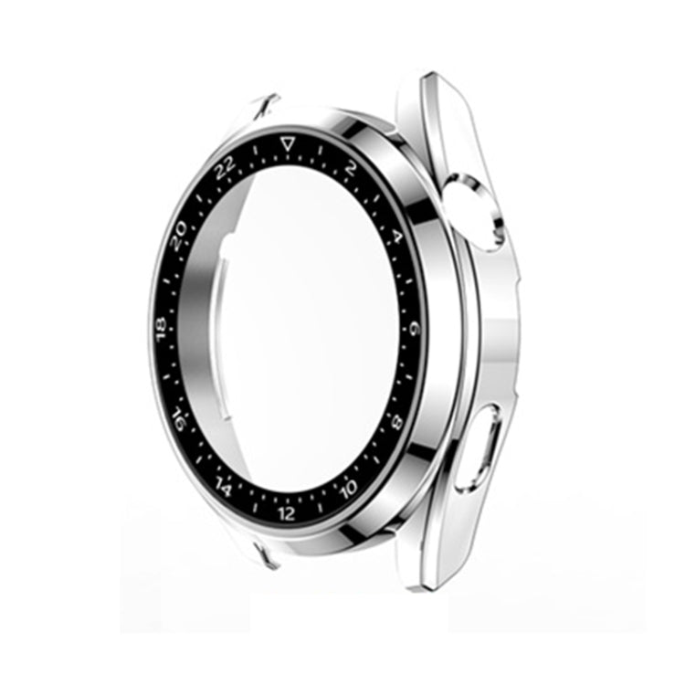 For Huawei Watch 3 Pro Scale Electroplated PC + Tempered Glass Watch Case
