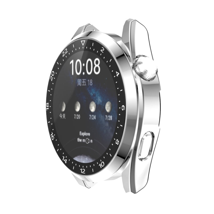 For Huawei Watch 3 Pro Scale Electroplated PC + Tempered Glass Watch Case
