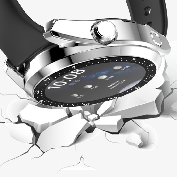 For Huawei Watch 3 Pro Scale Electroplated PC + Tempered Glass Watch Case