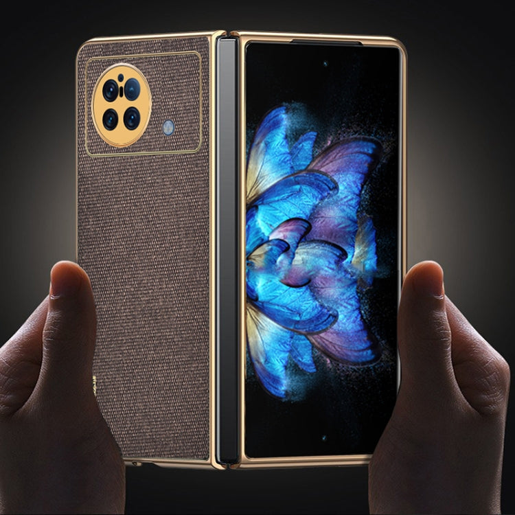 For vivo X Fold Sea Sand Cloth Texture PC+ TPU Protective Case