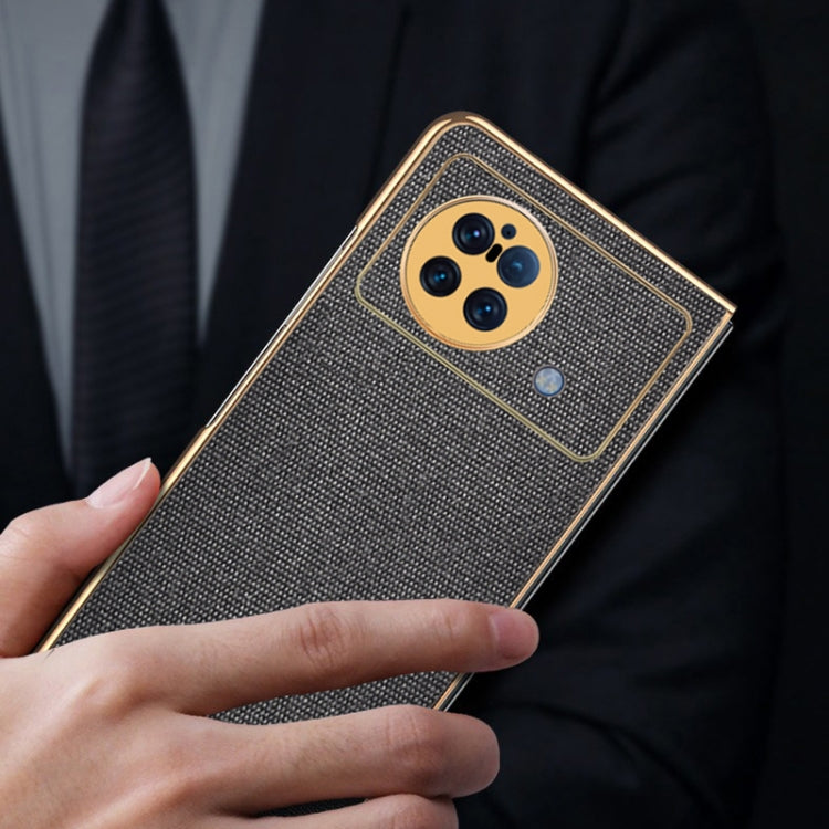 For vivo X Fold Sea Sand Cloth Texture PC+ TPU Protective Case