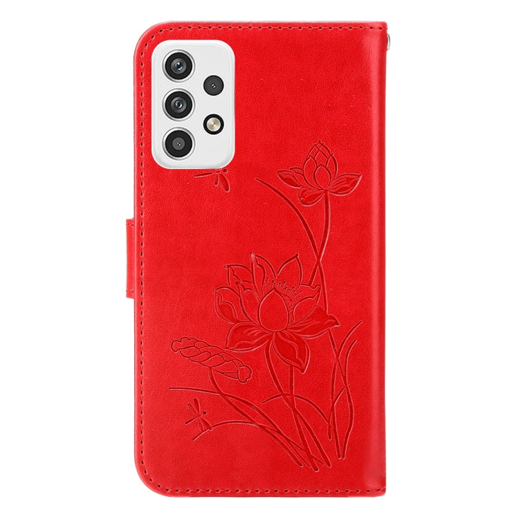 For Samsung Galaxy A53 5G Lotus Embossed Flip Leather Phone Case