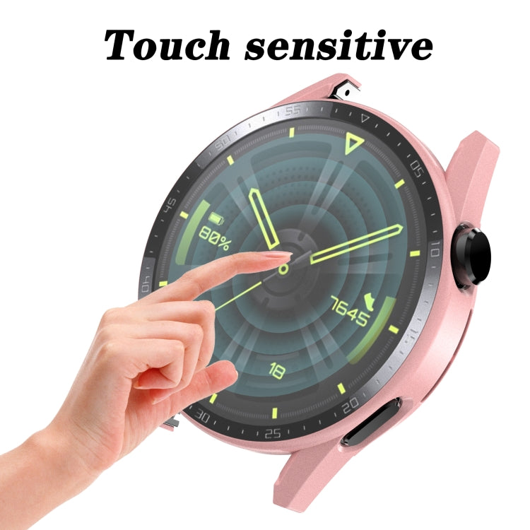 For Huawei Watch GT 3 42mm Scale Frosted PC + Tempered Glass Watch Case