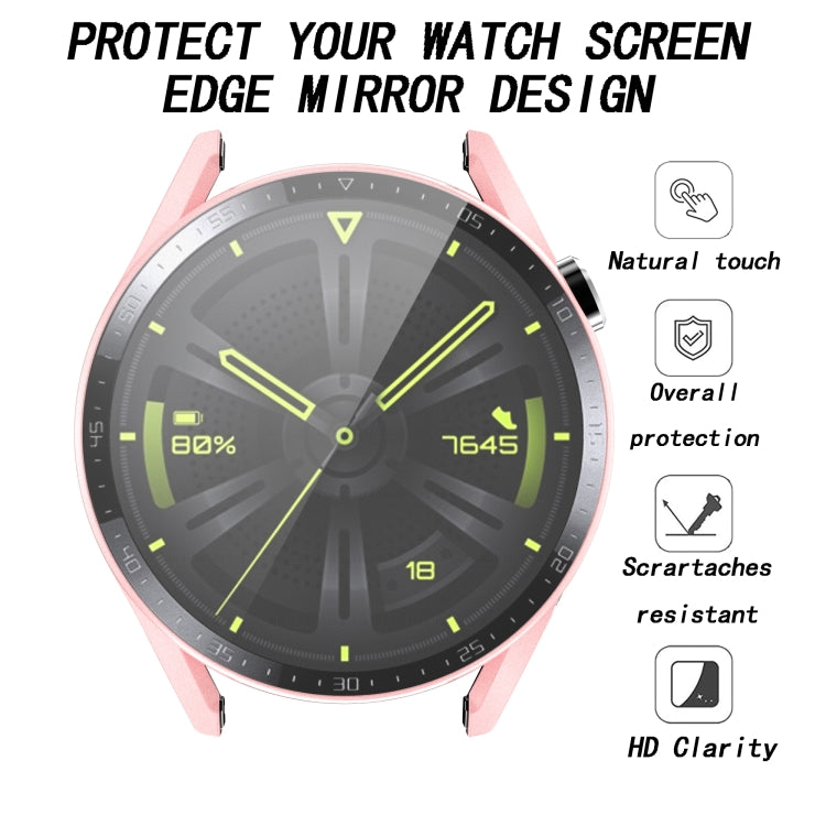 For Huawei Watch GT 3 42mm Scale Frosted PC + Tempered Glass Watch Case