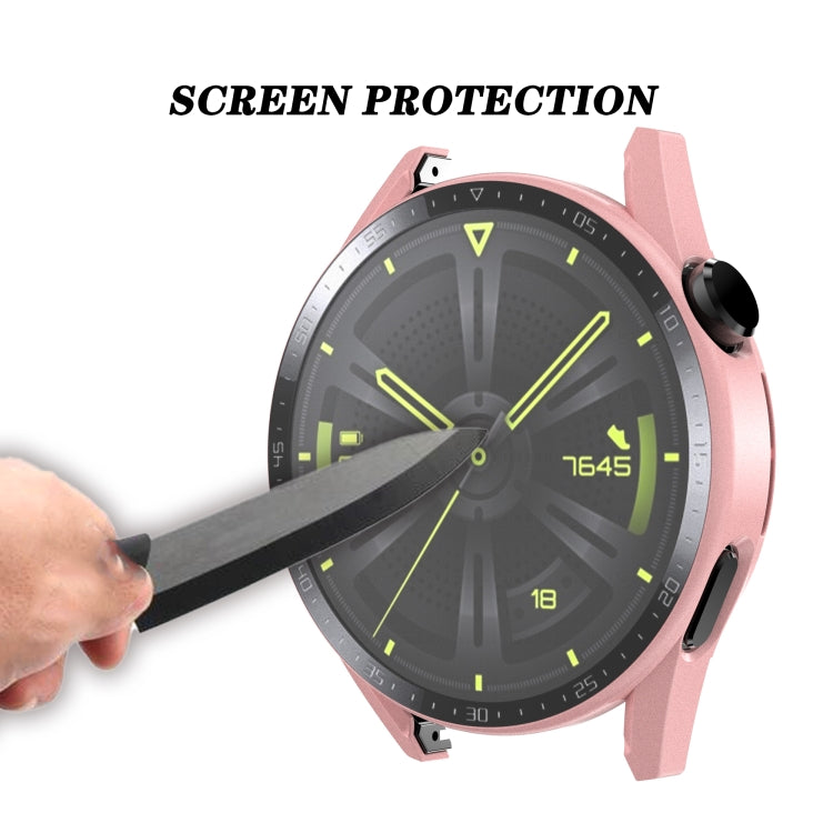 For Huawei Watch GT 3 46mm Scale Frosted PC + Tempered Glass Watch Case