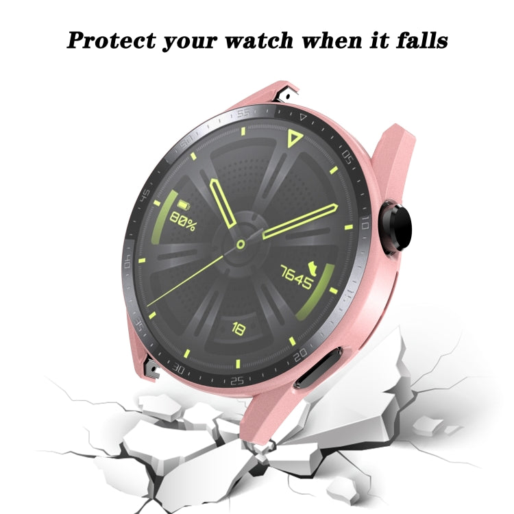 For Huawei Watch GT 3 46mm Scale Frosted PC + Tempered Glass Watch Case