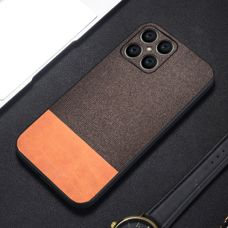 For Honor X8 Shockproof Splicing PU + Cloth Phone Case