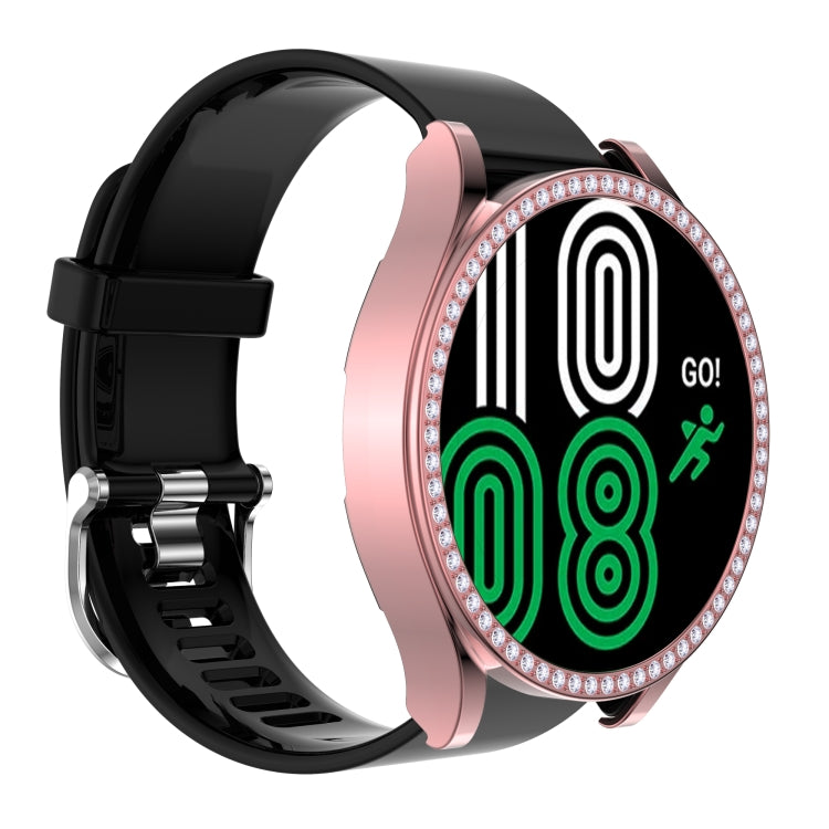 For Samsung Galaxy Watch4 40mm Single Row Diamond Hollowed PC Watch Case