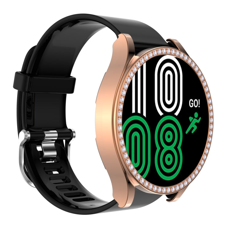 For Samsung Galaxy Watch4 40mm Single Row Diamond Hollowed PC Watch Case
