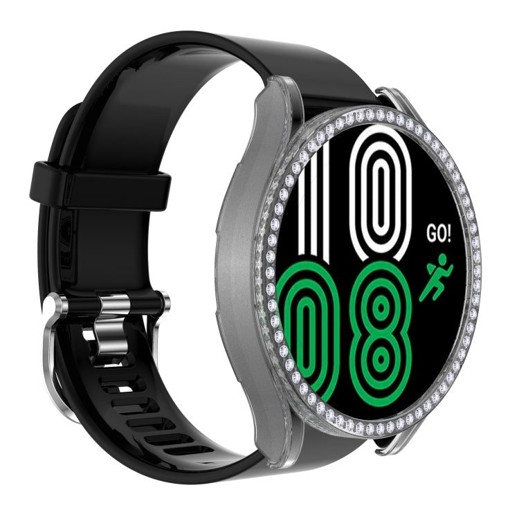 For Samsung Galaxy Watch4 40mm Single Row Diamond Hollowed PC Watch Case