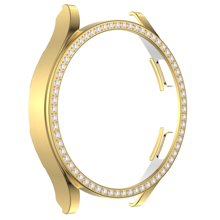 For Samsung Galaxy Watch4 44mm Single Row Diamond Hollowed PC Watch Case
