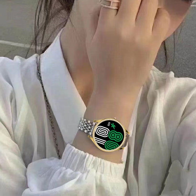 For Samsung Galaxy Watch4 44mm Single Row Diamond Hollowed PC Watch Case